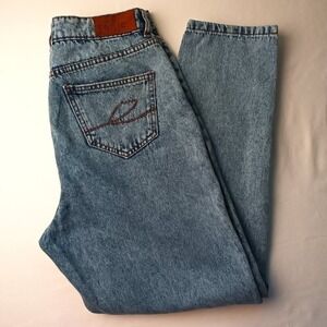 Genie Denim Size 28/6 Mom Jeans High Rise Tapered Leg Light Wash 100% Cotton